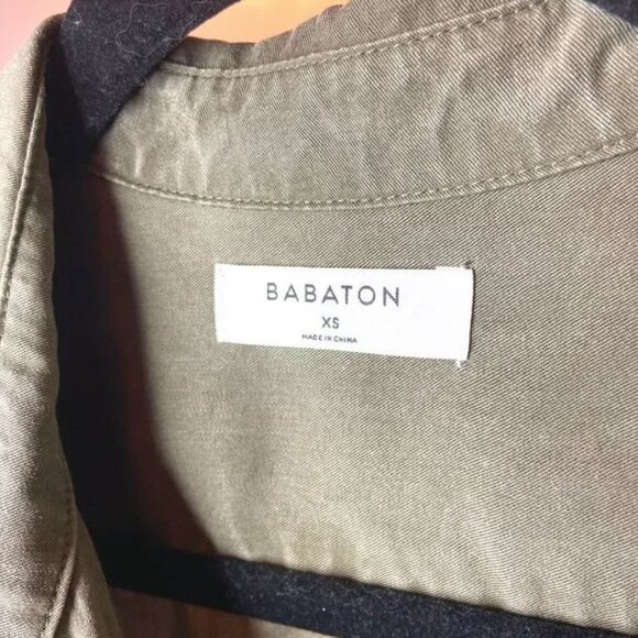 Babaton (Aritzia) Top - Button Up / Army Green / Pockets / Roll Up Sleeves - Picture 3 of 4